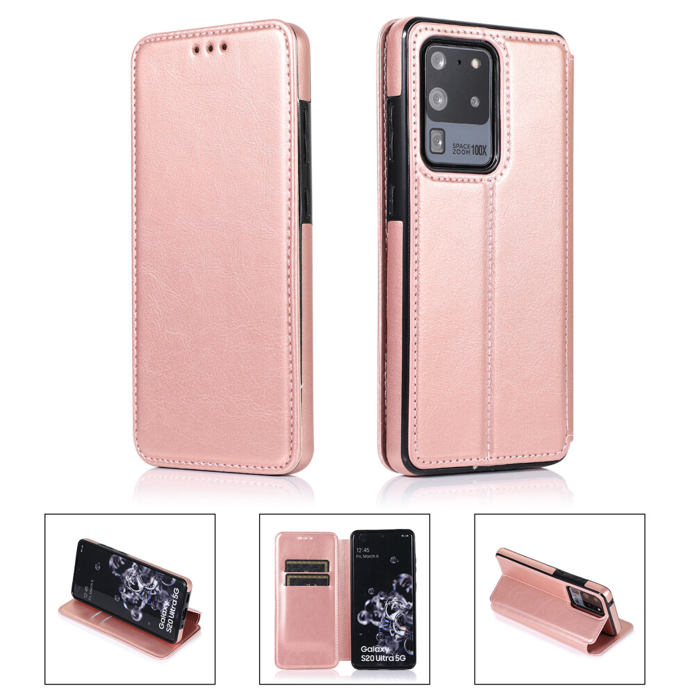 (Samsung S20 Ultra, ) Samsung Galaxy S10/ S20/ S21/ S22/ S23 Ultra Plus Case Leather Wallet Flip Phone Case Pink 854478294184