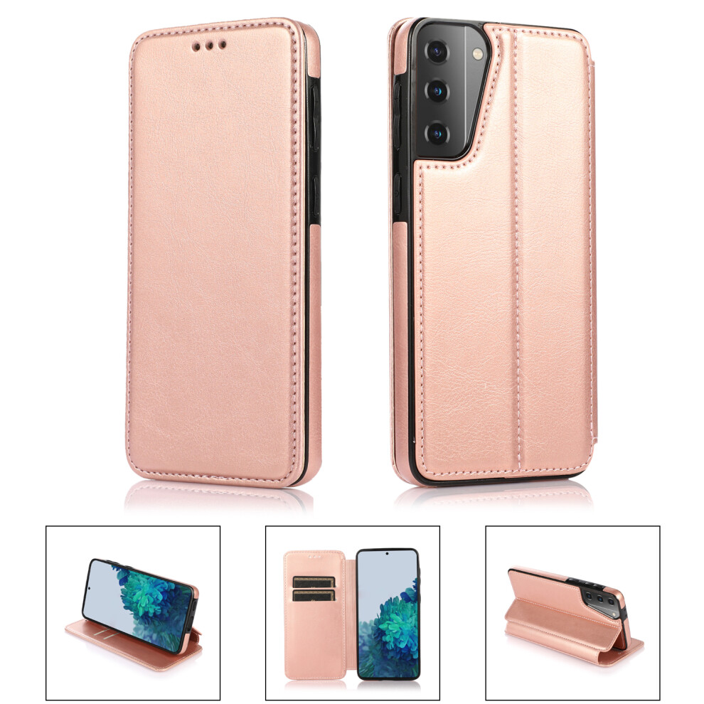 (Samsung S21, ) Samsung Galaxy S10/ S20/ S21/ S22/ S23 Ultra Plus Case Leather Wallet Flip Phone Case Pink 854478294122