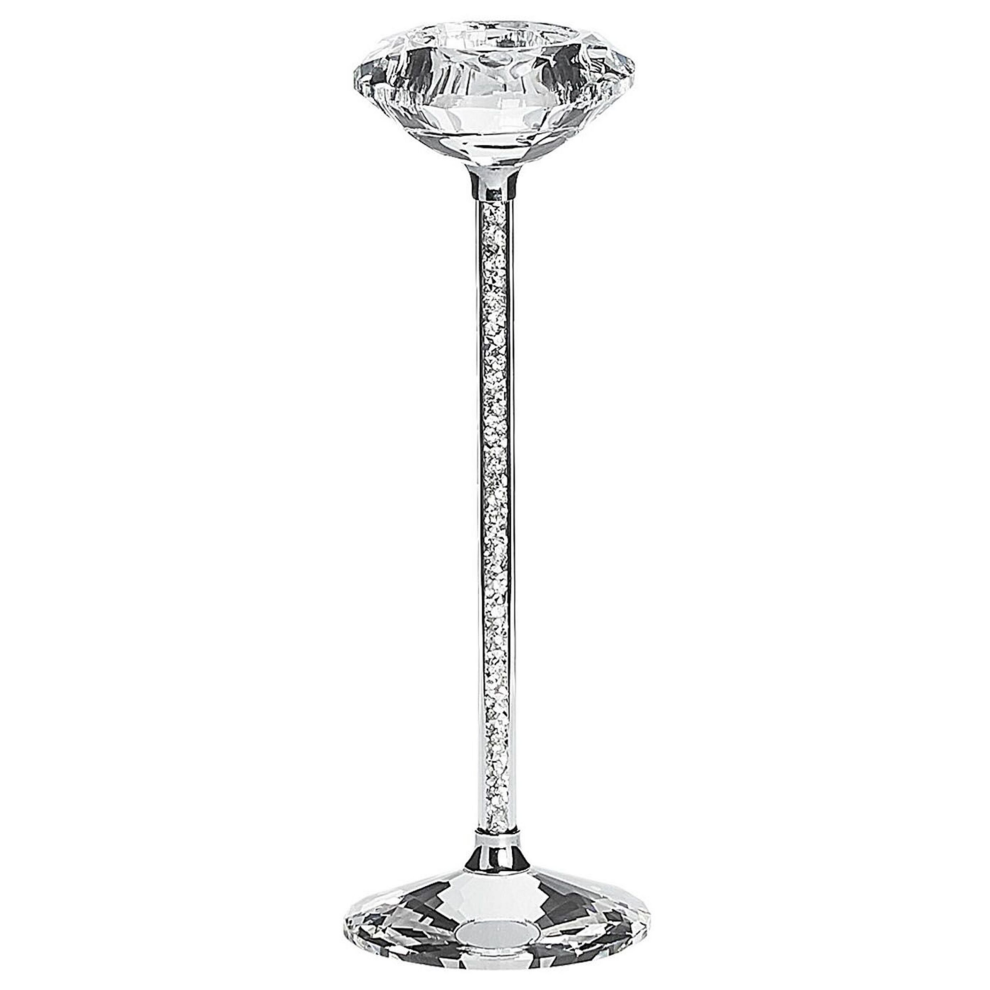 Candle Holder KOFI Glass 23 cm Silver