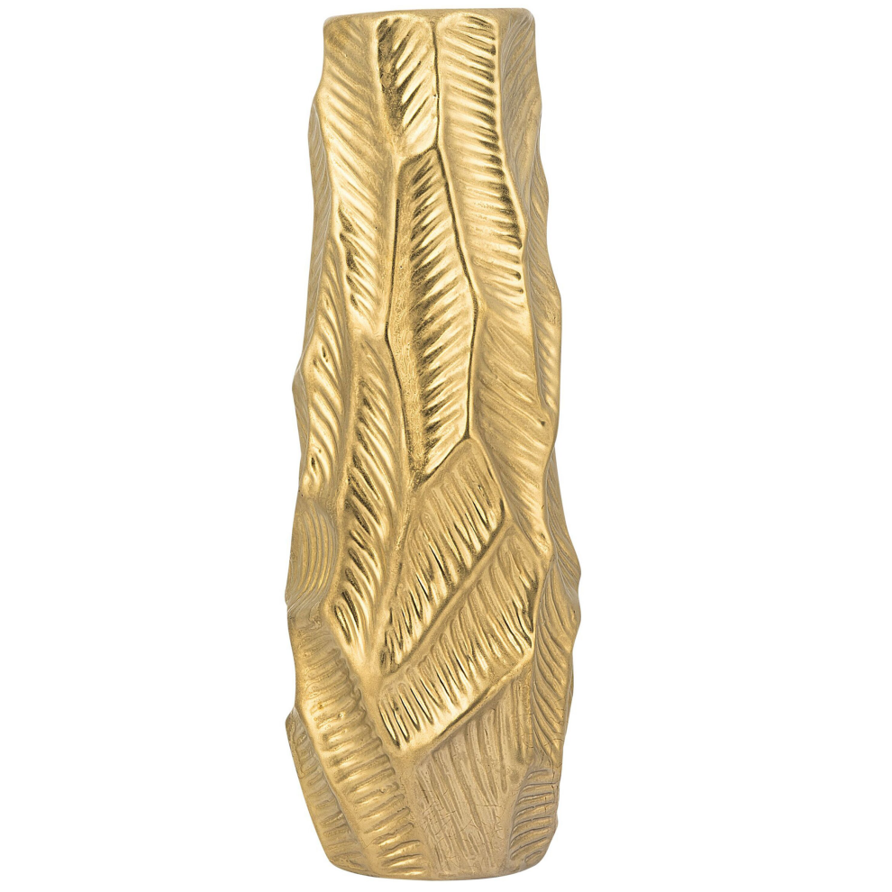 Decorative Vase ZAFAR Stoneware 37 cm Gold