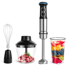 4 in 1 professional stick blender set with 4 blades, immersion blender, 21 adjustable speeds, electric hand blender with whisk