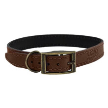 (XX Large, Tan) HugglePets Legacy Leather Dog Collar