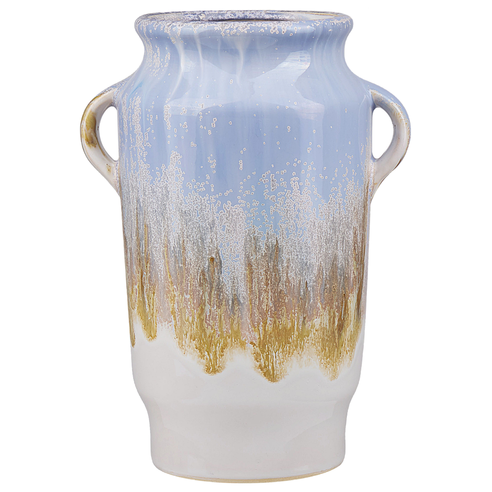 Flower Vase GERRHA Stoneware 25 cm Light Blue