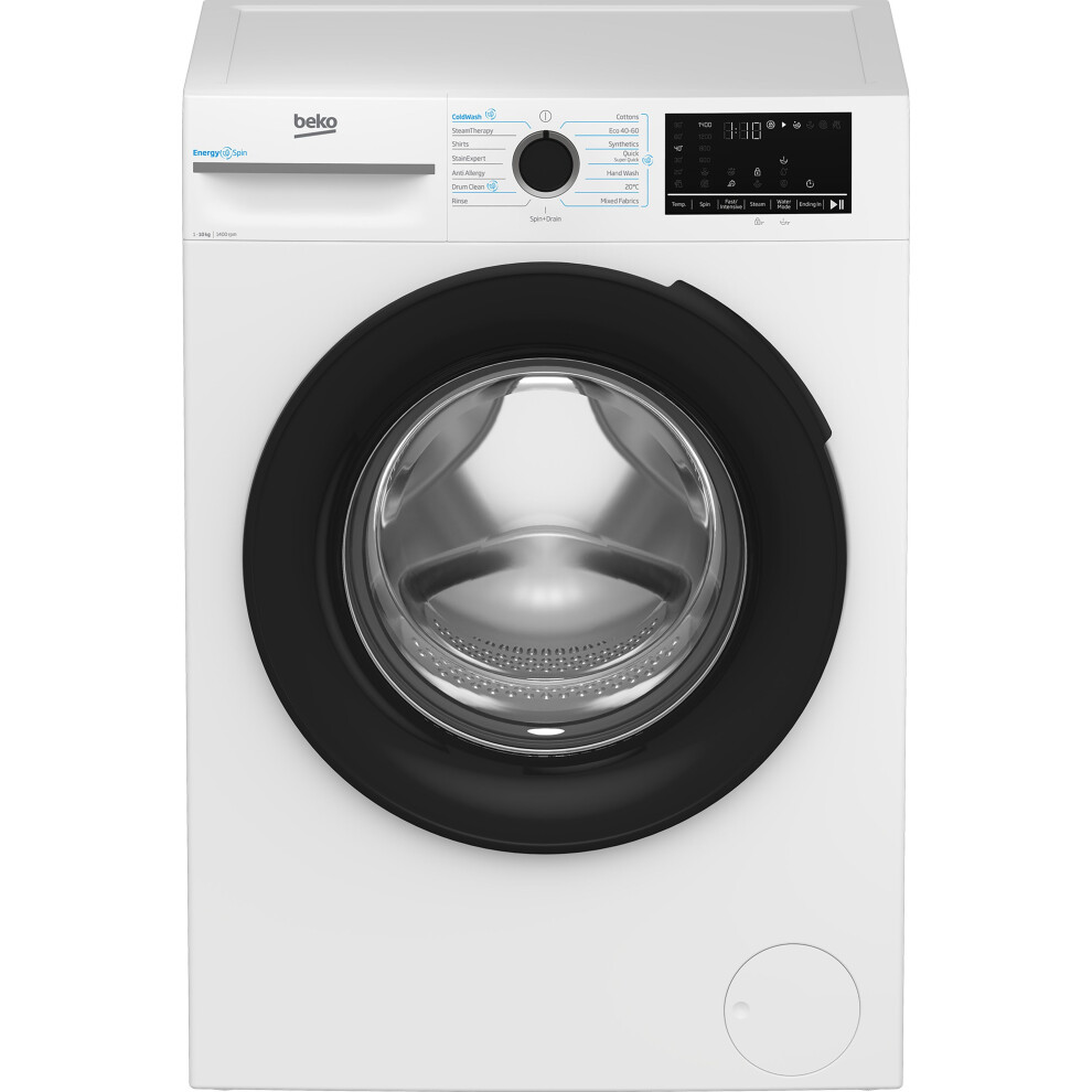 Beko Energyspin Bm3wt4104iw 10Kg Washing Machine With 1400 Rpm - White - A Rated