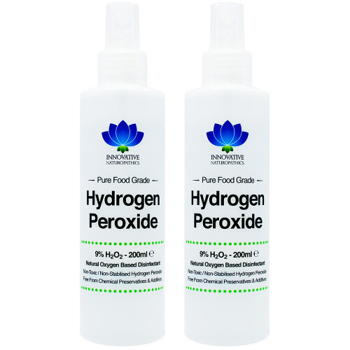Food Grade Hydrogen Peroxide - Purest Grade 9% - 200ml Spray - 2 Pack