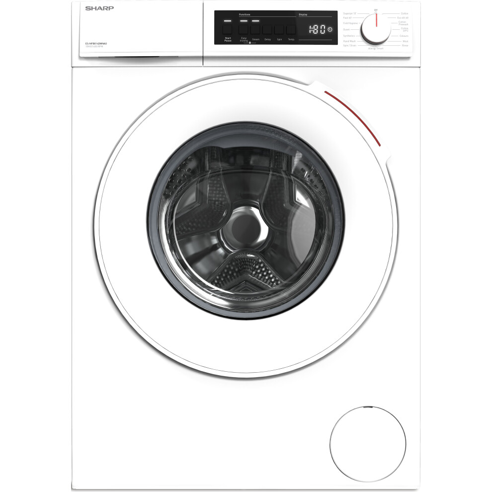 Sharp ES-NFB014DWNAO-EN 10kg Washing Machine with 1400 rpm - White - A Rated