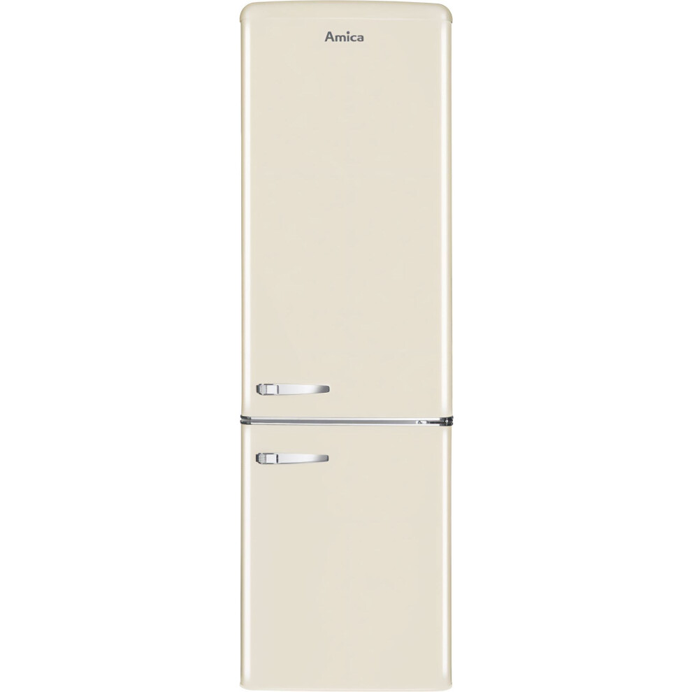 Alpa Amica Amica Satin Beige Fridge Freezer - E Rated, Energy Efficient Kitchen Appliance