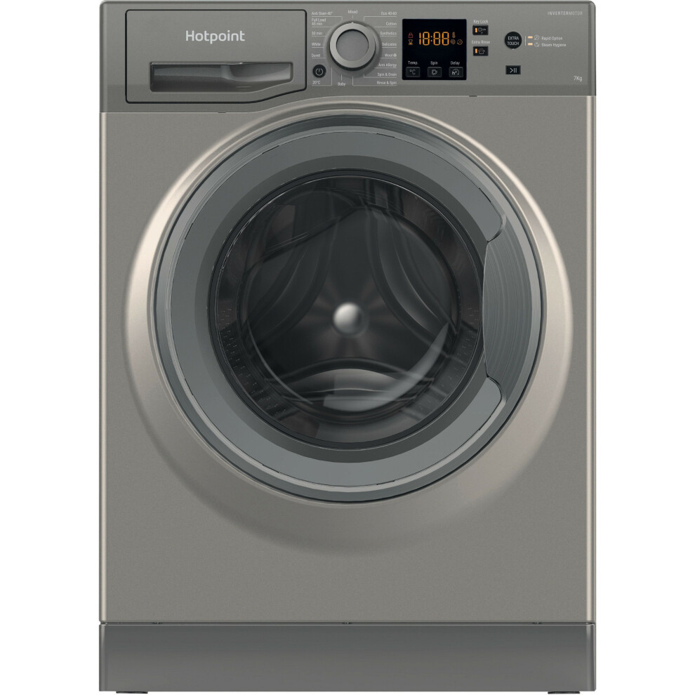 Hotpoint Anti-Stain NSWM 7469 GG UK 7kg Washing Machine with 1400 rpm - Graphite - A Rated