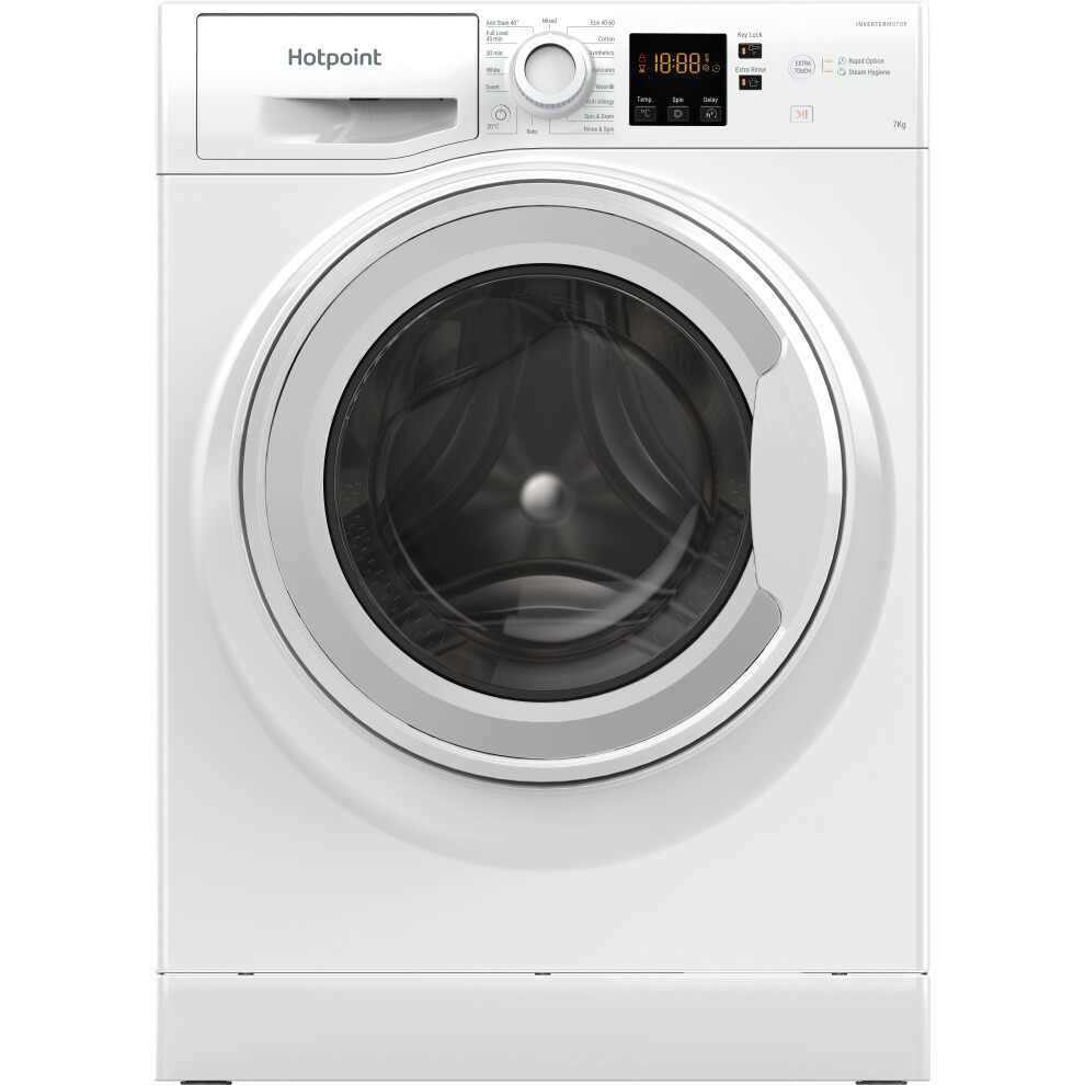 Photos - Washing Machine Hotpoint-Ariston Hotpoint NSWM 7469 W UK 7kg  with 1400 rpm - White - A Rated 