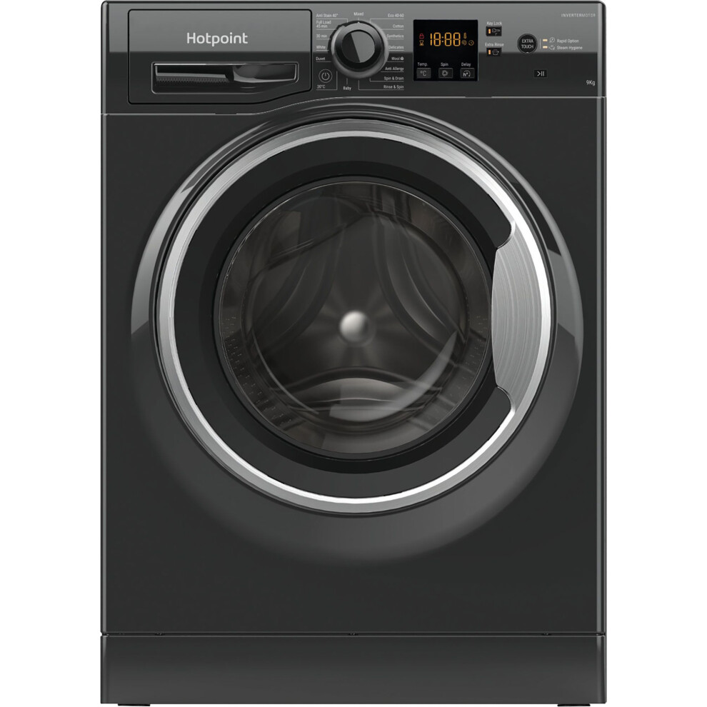 Hotpoint NSWM 946 BS UK 9kg Washing Machine with 1400 rpm - Black - A Rated