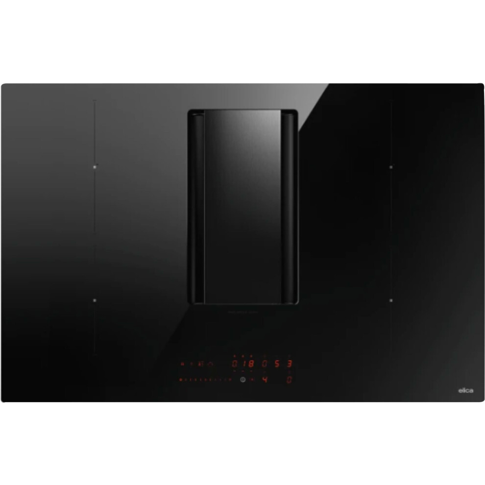 Elica NT-ALPHA-BA 78cm Venting Induction Hob - Black - For Ducted/Recirculating Ventilation