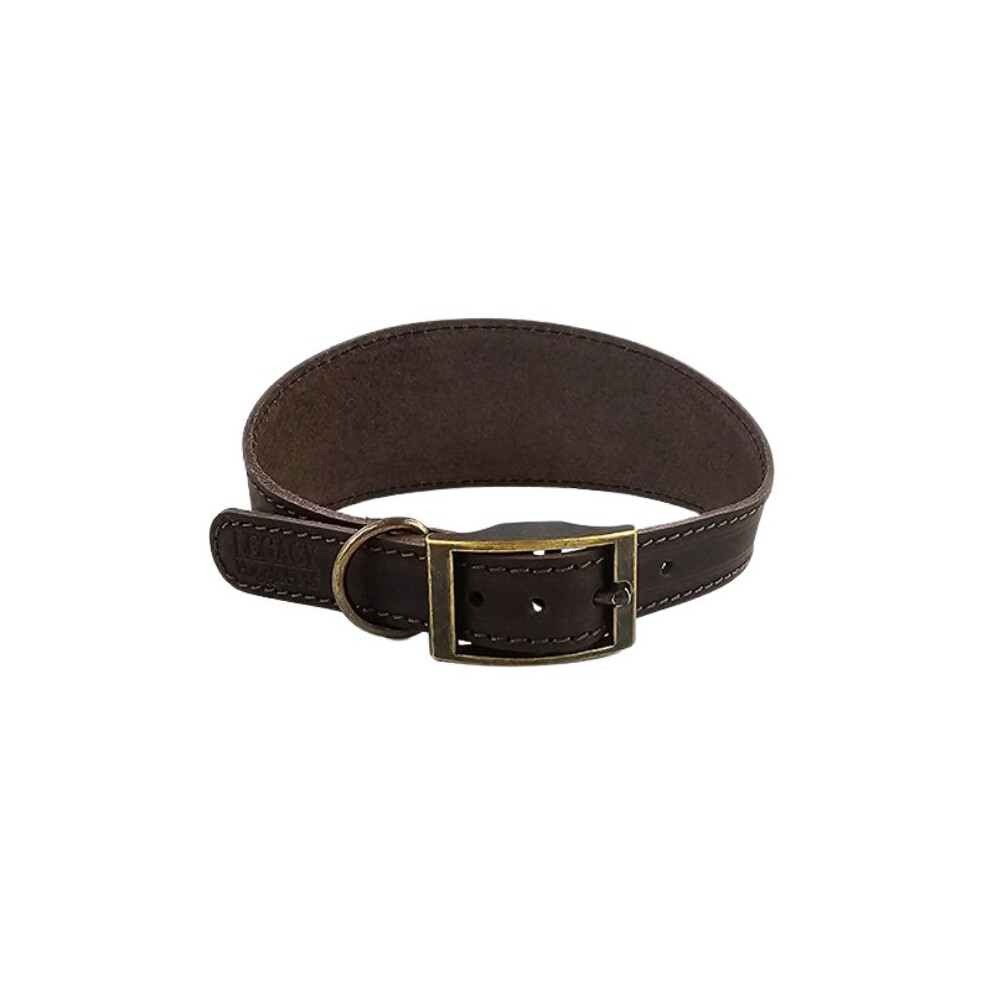 (Small, Chocolate) HugglePets Leather Hound Dog Collar