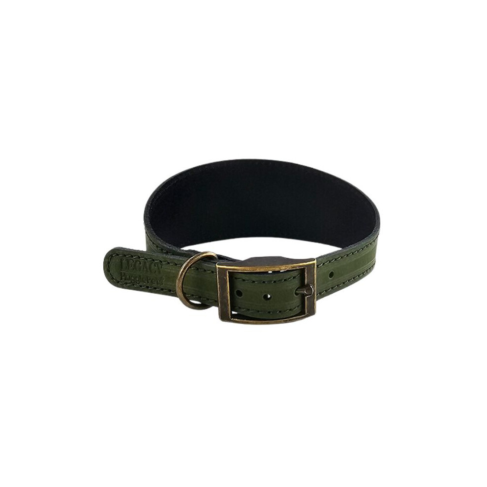 (Small, Khaki) HugglePets Leather Hound Dog Collar