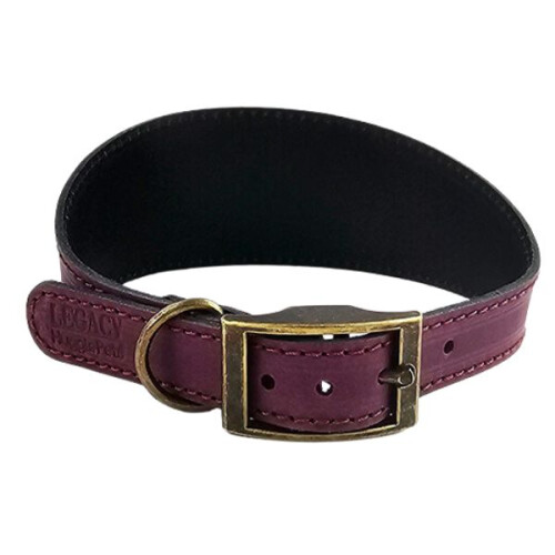 HugglePets (Medium, Merlot) HugglePets Leather Hound Dog Collar