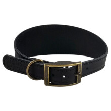 (Small, Black) HugglePets Leather Hound Dog Collar