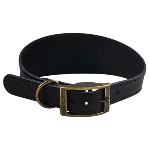 HugglePets (Small, Black) HugglePets Leather Hound Dog Collar