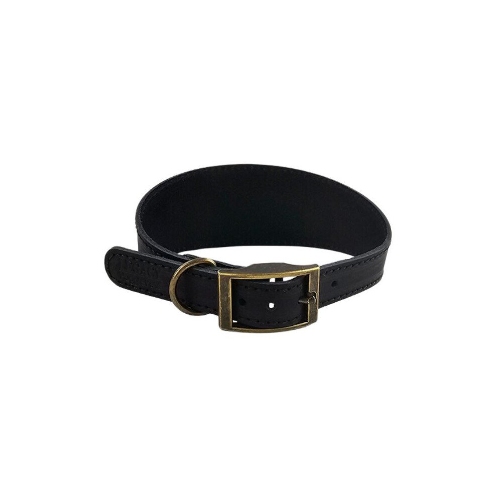 (Medium, Black) HugglePets Leather Hound Dog Collar