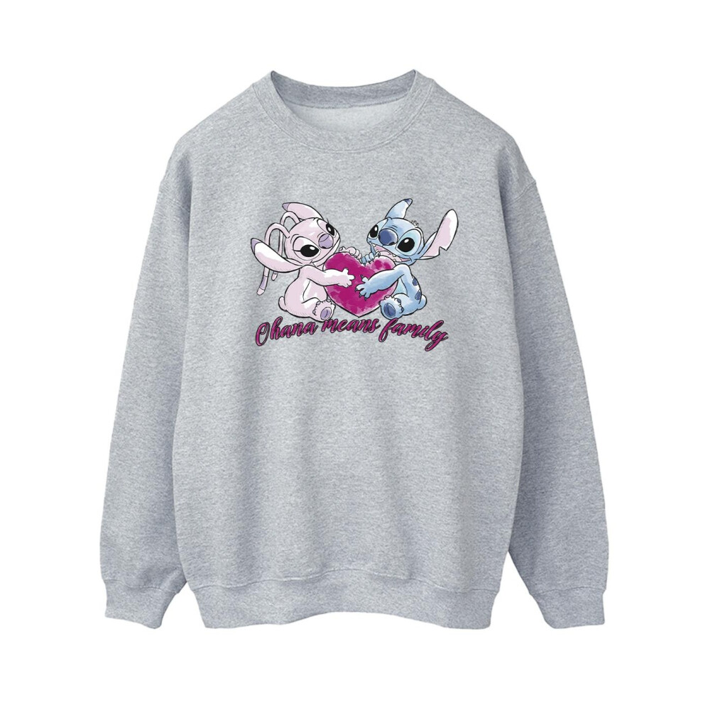 Lilo And Stitch Ohana Heart With Angel Sweatshirt