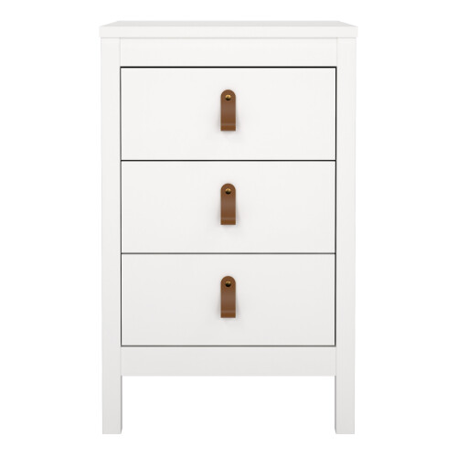 Barcelona Bedside Table 3 Drawers in White 2