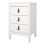 Barcelona Bedside Table 3 Drawers in White 4