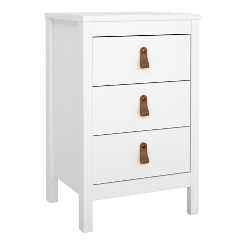 Barcelona Bedside Table 3 Drawers in White 1