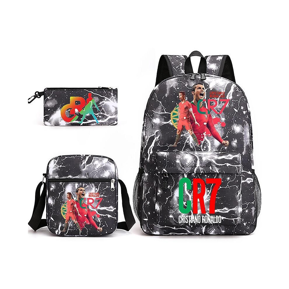 Dinamr (Style B) Cristiano Cr7 Ronaldo Pattern Backpack Shoulder Bag Pencil Case Oxford Fabric