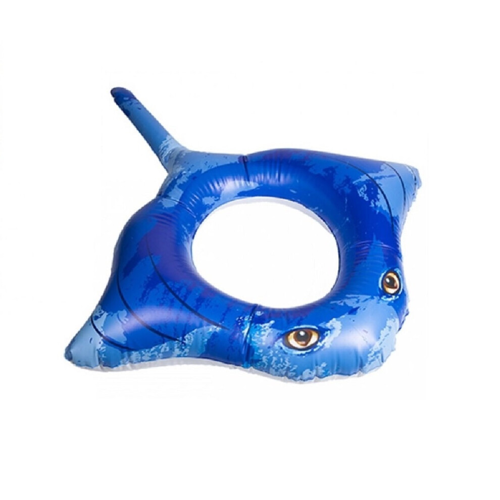 Wild N' Wet Giant Stingray 48-Inch Inflatable Swim Ring - Bright Pool & Beach Float Blue