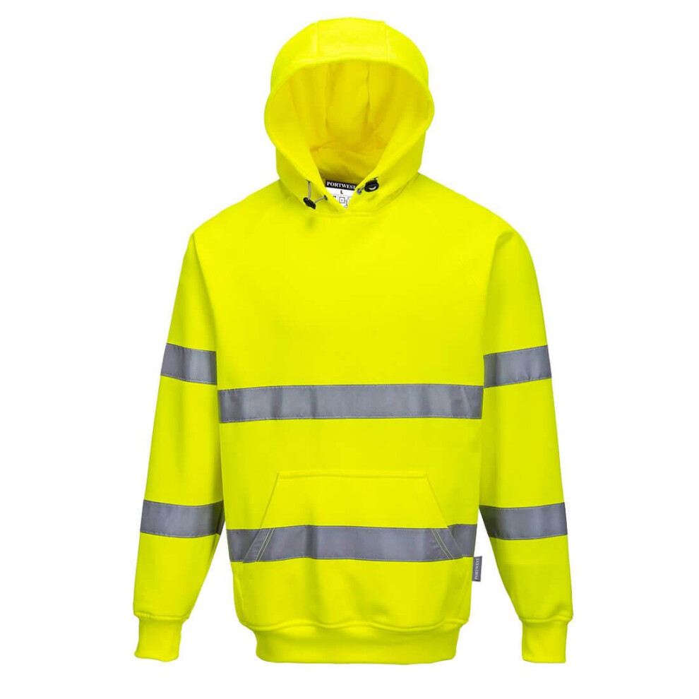 (4XL, Yellow) Portwest Mens Hi-Vis Hoodie