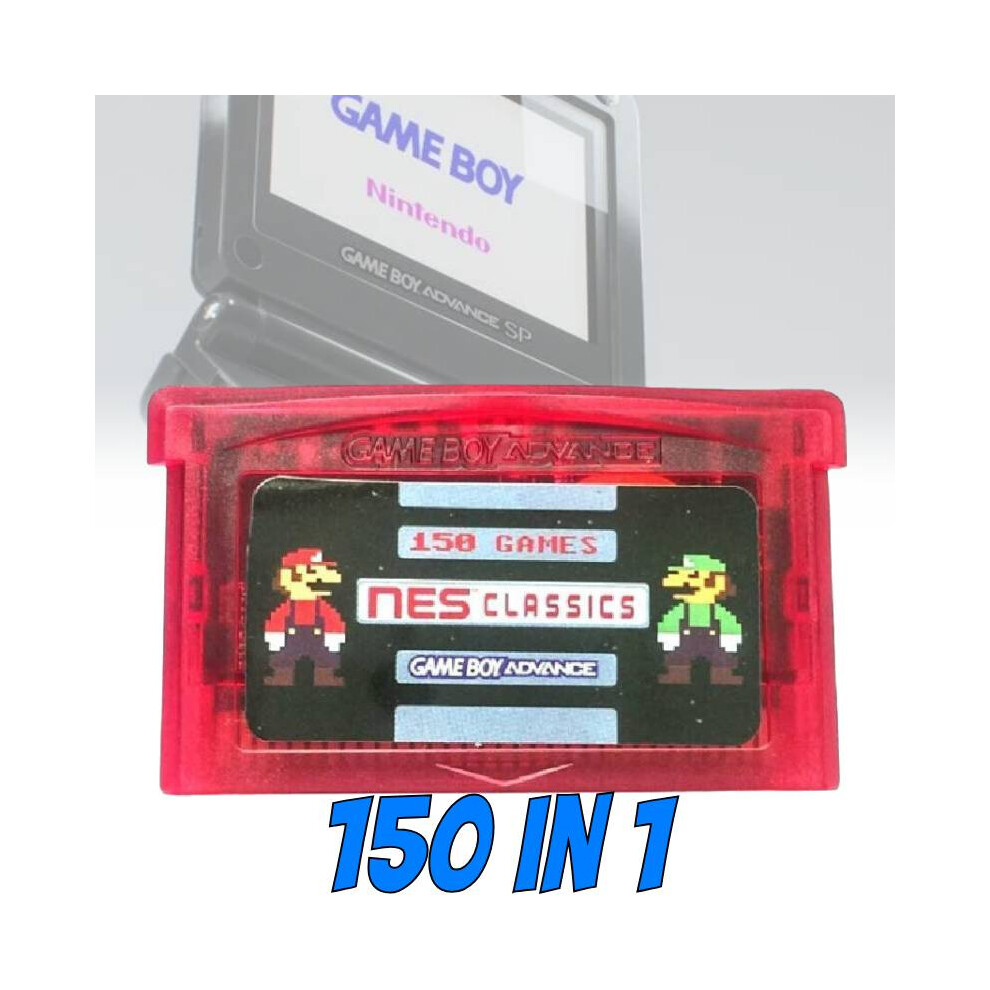 150 In 1 Game Cassette Card For Nes Gameboy Advance Sp Retro Mario Zelda Gift