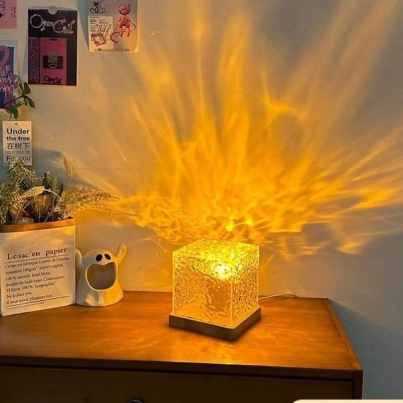 Northern Lights Cube 16 Colors Dynamic Water Wave Night Light With Remote on OnBuy