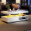 Coffee Table with 2 Drawer Storage, with 16-Color Led Lights, White 1
