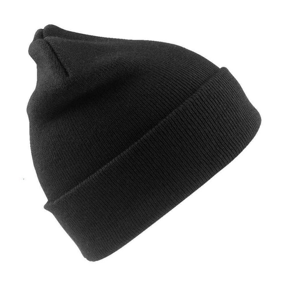 (One Size, Black) Result Genuine Recycled Mens Woolly Ski Hat