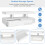 Coffee Table with 2 Drawer Storage, with 16-Color Led Lights, White 7
