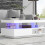 Coffee Table with 2 Drawer Storage, with 16-Color Led Lights, White 8