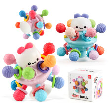 (Blue) Manhattan Ball Baby Rattle & Sensory Teether Toy