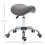 Homcom HOMCOM PU Leather Saddle Stool w/ Moulded Padded Seat Adjustable Height Grey 2