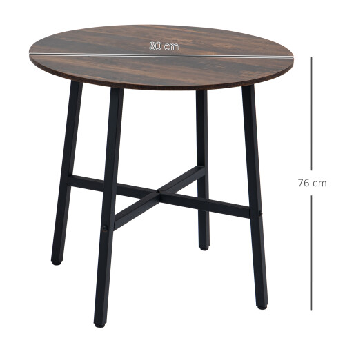 Homcom HOMCOM 80cm Round Kitchen Table, Dining Table for Small Spaces, Steel Leg 1