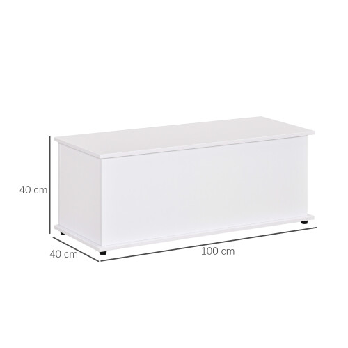 Homcom HOMCOM Storage Chest With Lid, 113L Storage Box, White 1