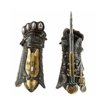 ASSASSIN'S CREED SYNDICATE Lama Phantom Hidden Blade Gauntlet Cosplay - Spring-Loaded PVC Toy, One Size, Not a Weapon