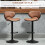 Homcom HOMCOM Bar Stool Set of 2 Microfiber Cloth Adjustable Armless Chairs Brown 3
