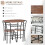 Homcom HOMCOM 3-Piece Bar Table Set 2 Stools Industrial Dining Room W/ Storage Shelf 5