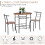 Homcom HOMCOM 3-Piece Bar Table Set 2 Stools Industrial Dining Room W/ Storage Shelf 3