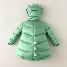 (green, 4-5Y 110) Winter Autumn Kids Dinosaur Parka Down Coat Jacket Windproof Thicken