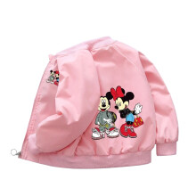 (Pink, 12M(Size 80)) Spring Baby Boys Girls Coats Cartoon Mickey Mouse Hoodies Jacket For Kids Sweatshirt