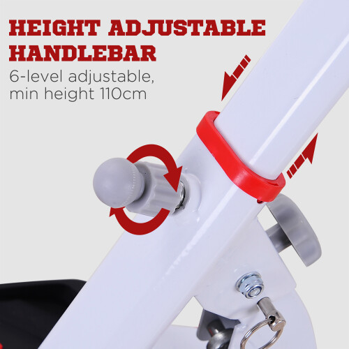 Homcom HOMCOM Foldable Stepper Adjustable Step Machine w/ Handlebar LCD Display, Red 2