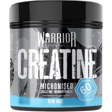Warrior Creatine Monohydrate Powder Micronised 100 Percent Pure Creatine Proven Improve Physical Performance and Recovery 5 g Servings Blue Razz 300 g