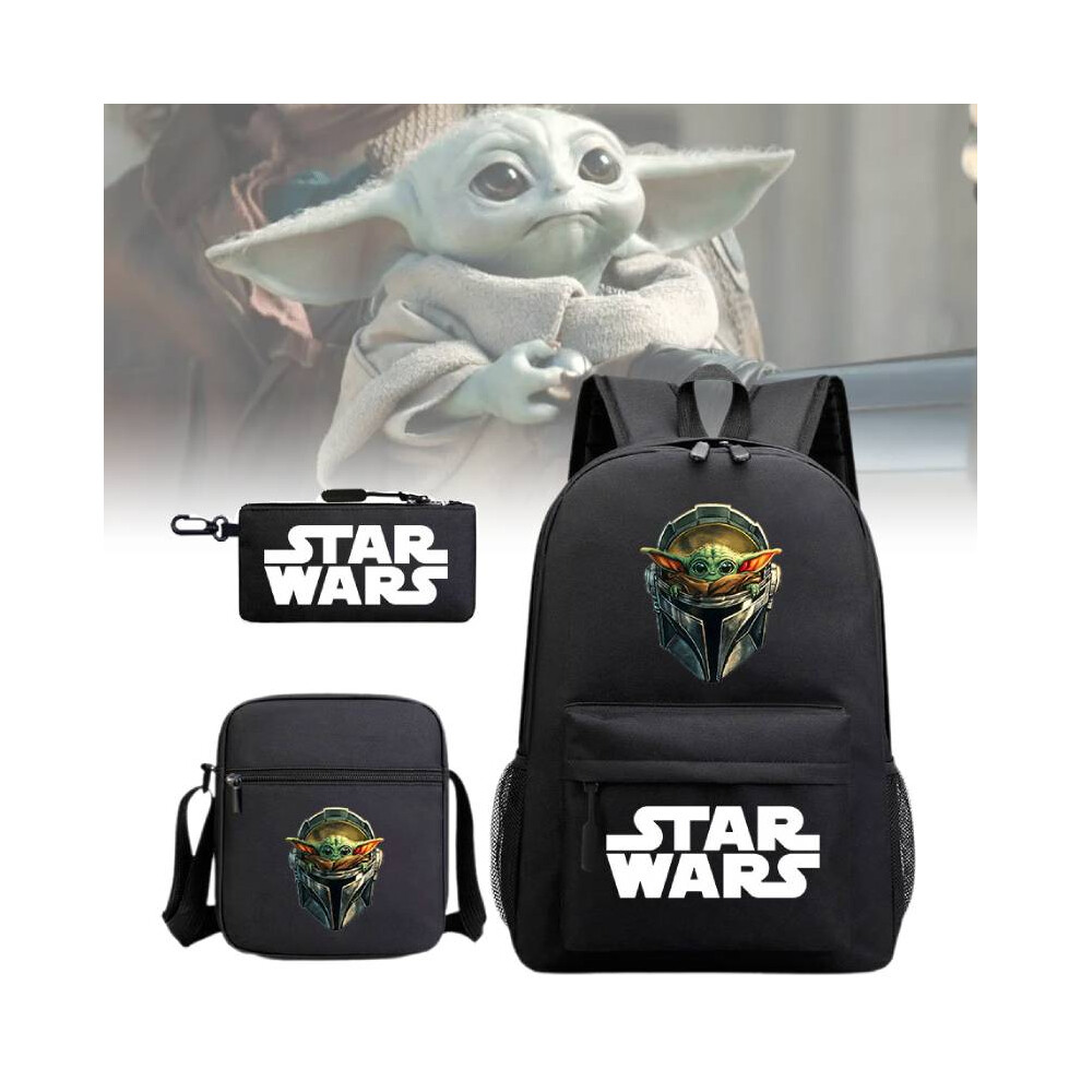 Rywolt Mandalorian Grogu The Backpack Shoulder Bag Pencil Case 3Pcs Set Student School