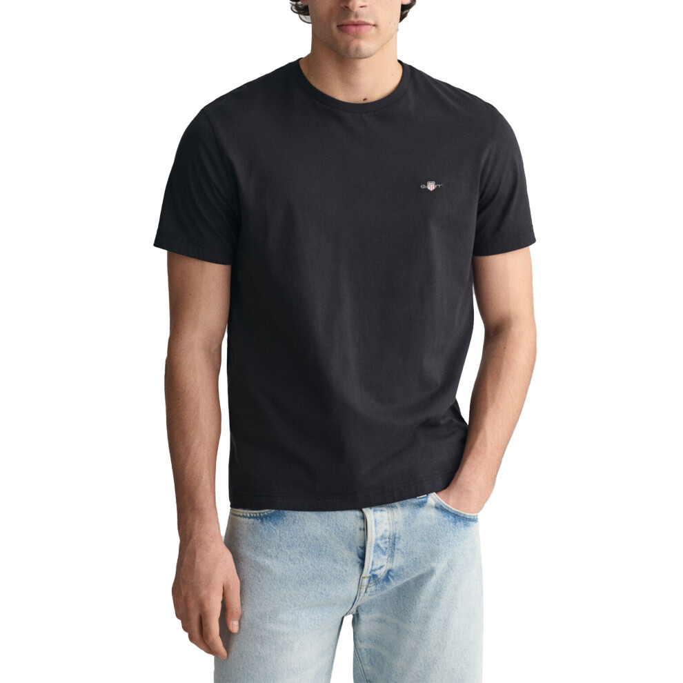 Gant (Black, Xl) Mens T Shirts Shield Cotton Summer Casual Tee