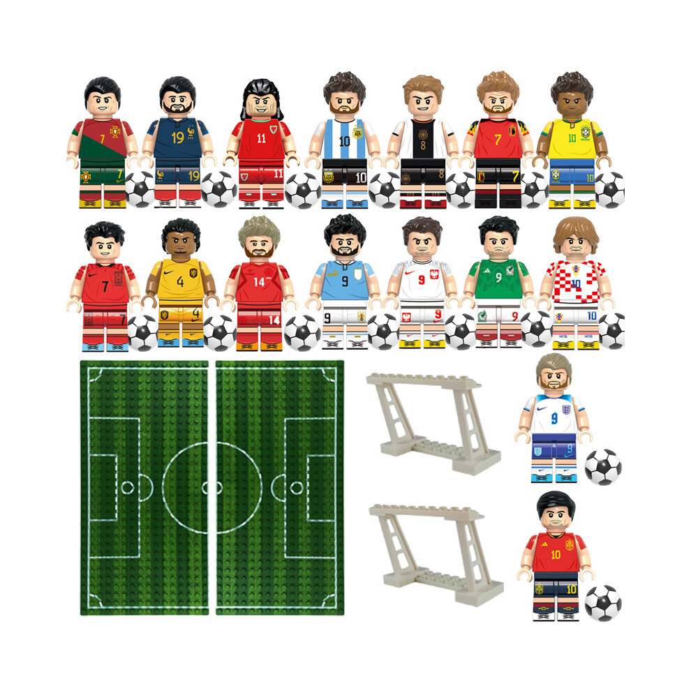 (Football Team G) Mini World Cup Football Player Building Block Set Minifigure Toy