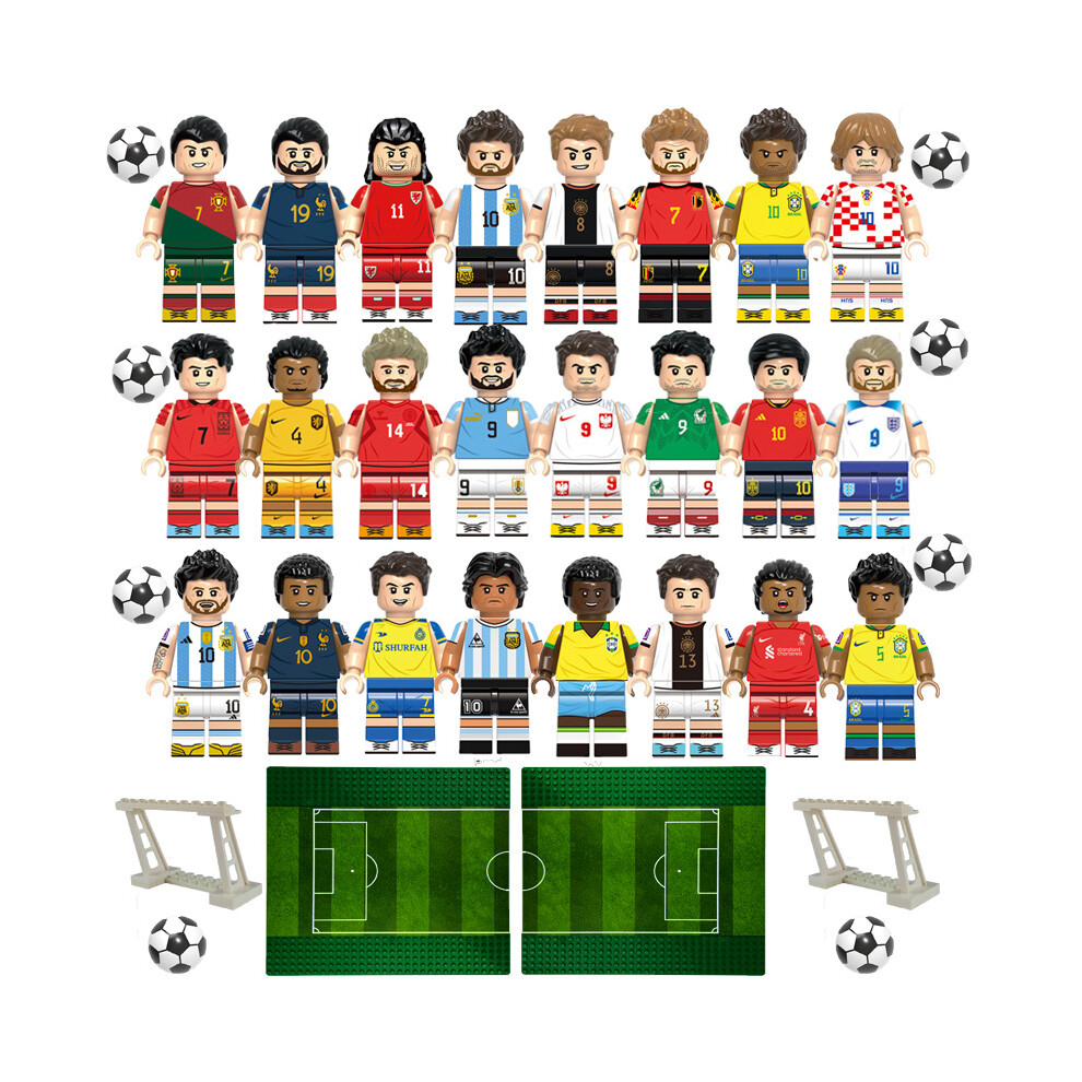 (Football Team A) Mini World Cup Football Player Building Block Set Minifigure Toy